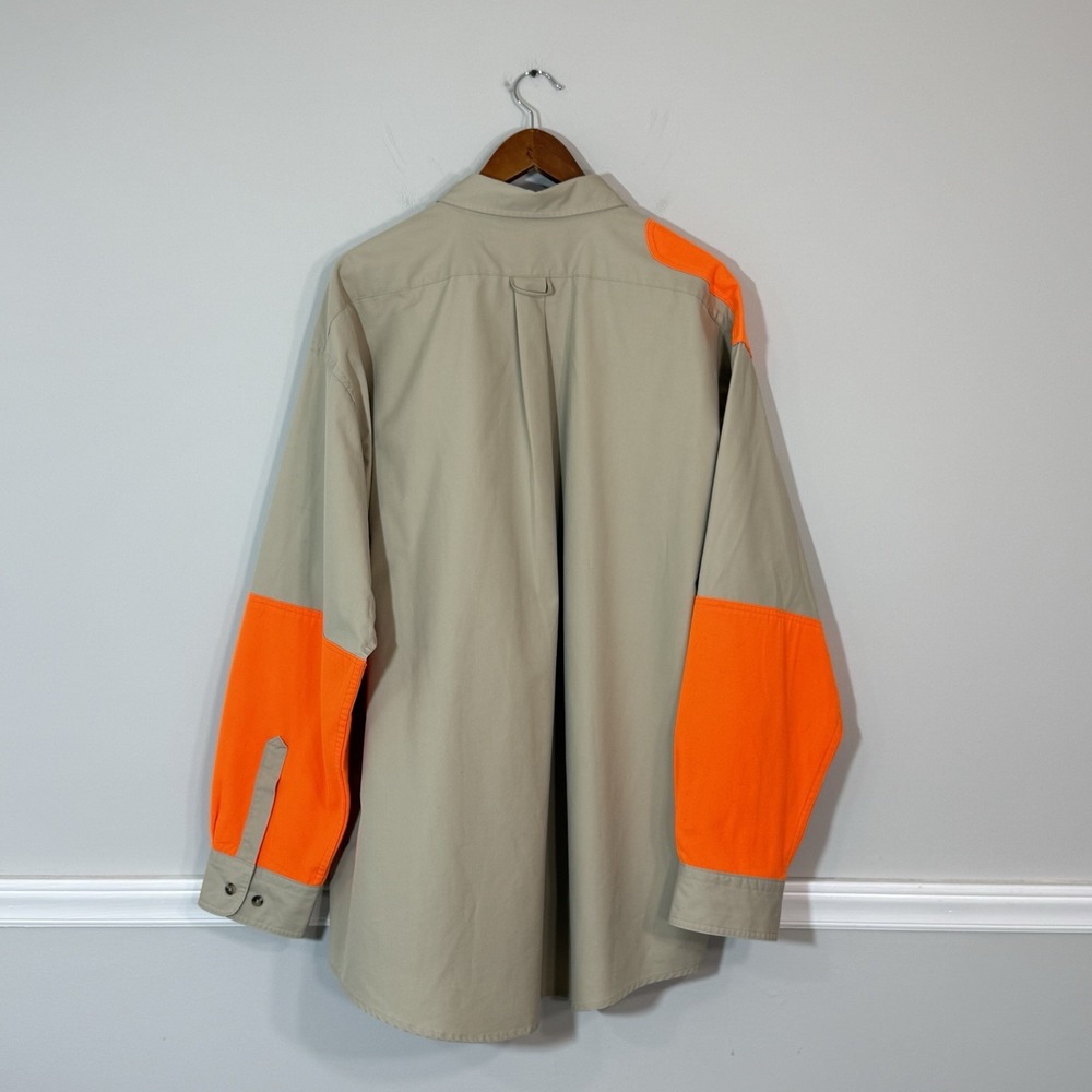 Vtg 90s C.C. Filson Co. Padded Hunting Shooting Shirt Orange Khaki Gorp Sz XXXL - Picture 2 of 16
